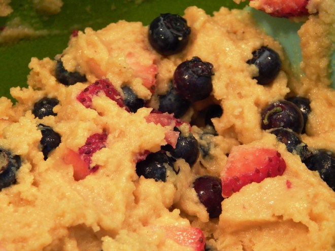 Red, White & Blueberry Bread Batter