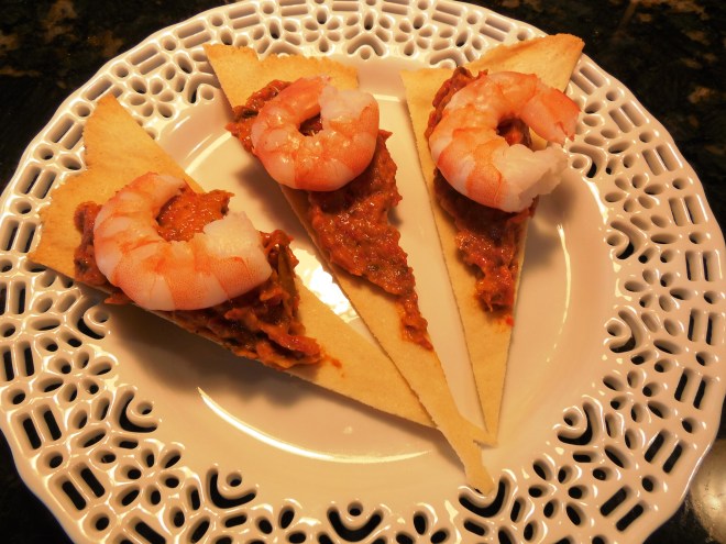 Roasted Eggplant & Red Pepper Tapenade Shrimp Canope