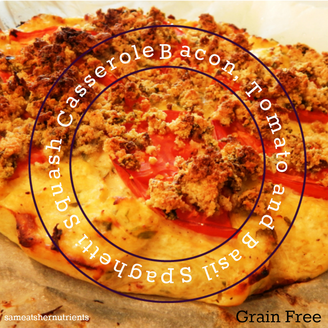 This Bacon, Tomato and Basil Spaghetti Squash Casserole will give you all the comforts in comfort food with no Grain or Dairy. Delish!!!!