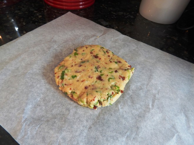 Bacon and Scallion Cracker Dough Ready to Roll