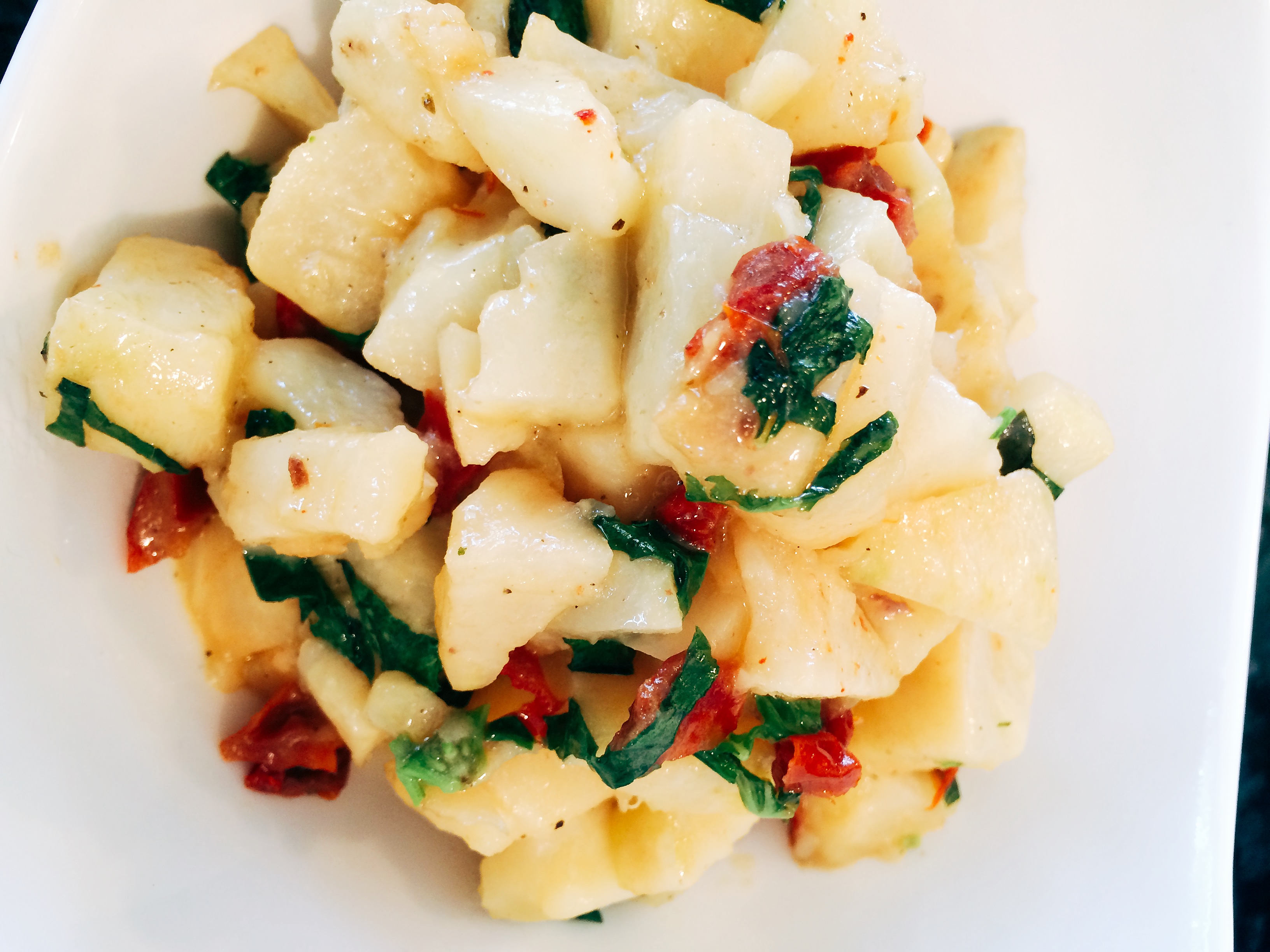 Celeriac, Sun Dried Tomato and Basil