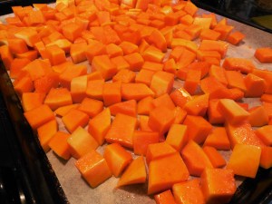 Butternut Squash Prepped for Roasting