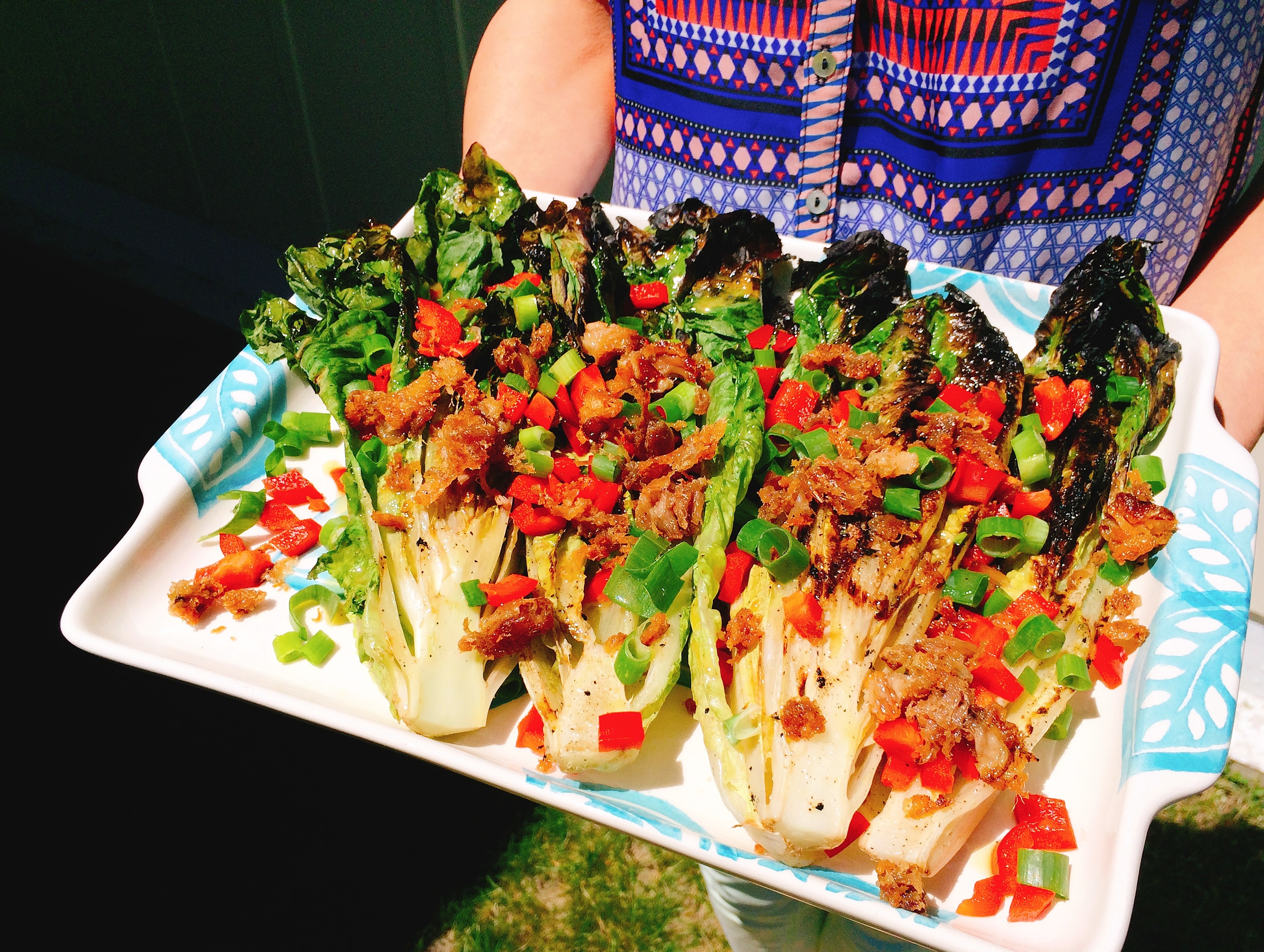 Grilled Romaine Salad with Red Wine Vinaigrette