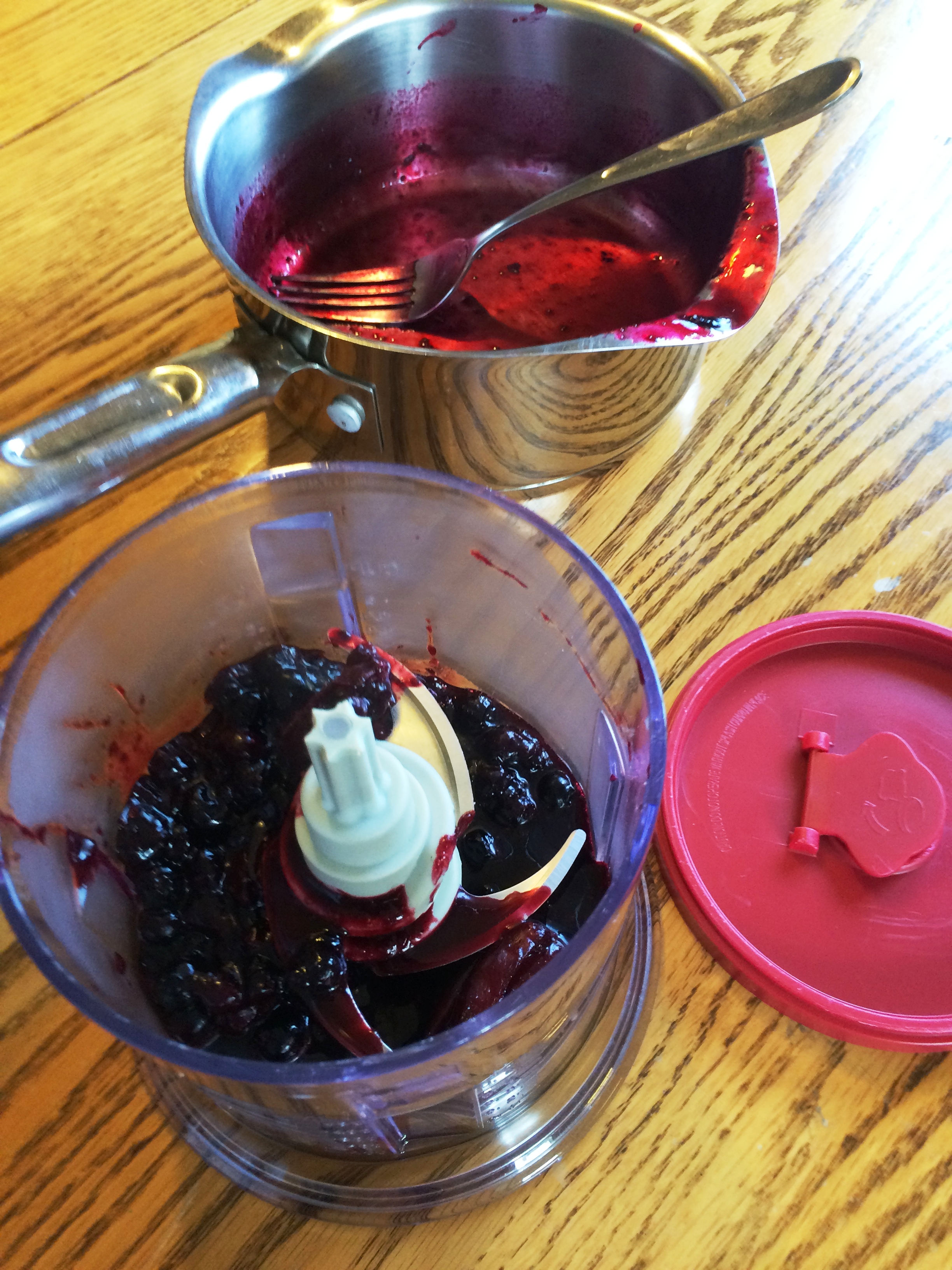 Making Blueberry Spoon Fruit