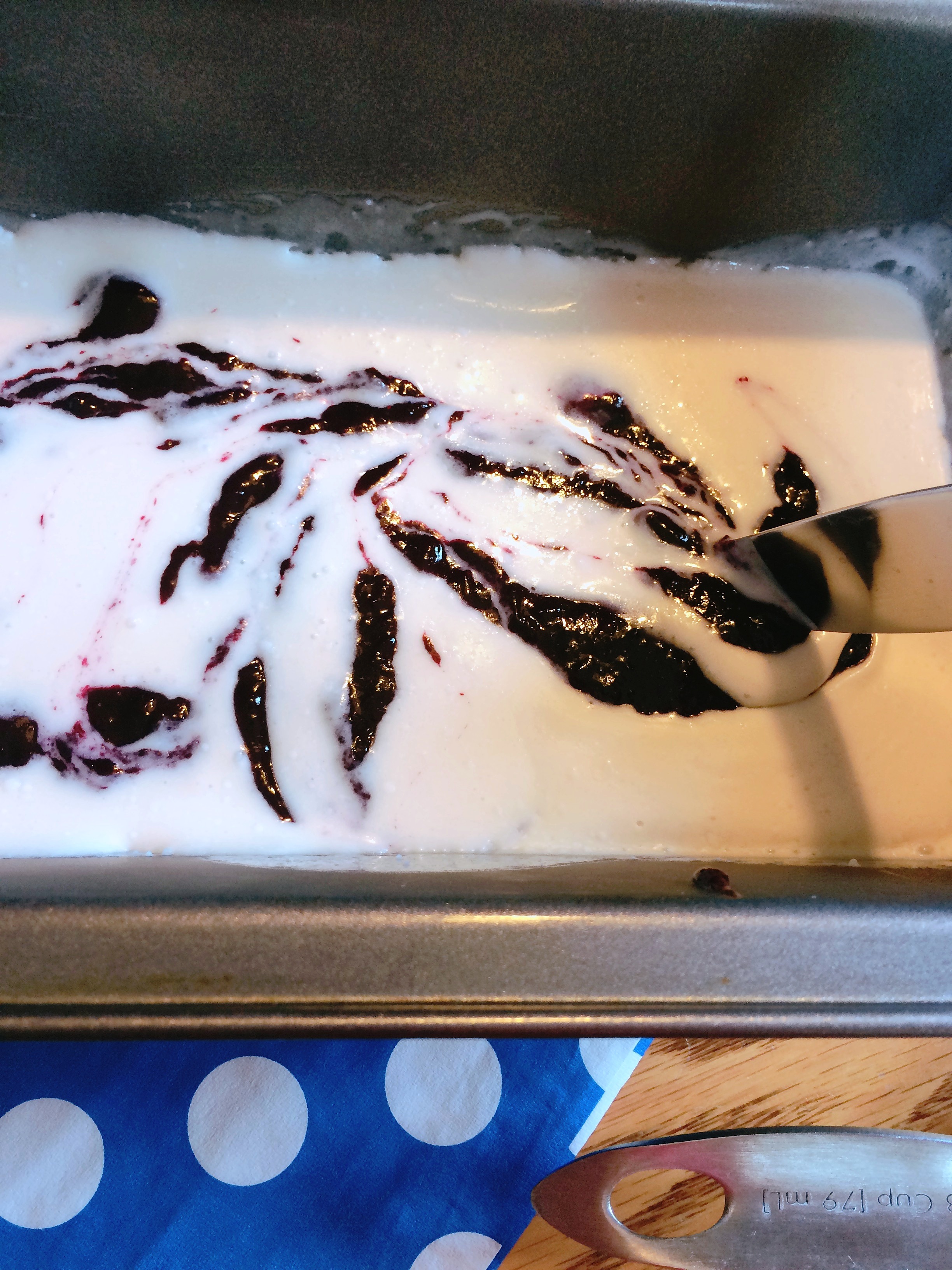 Marbling Blueberry Ripple Ice Cream