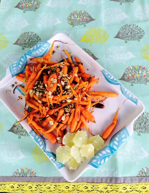 Oven Roasted Carrots with Cumin and Pepitas