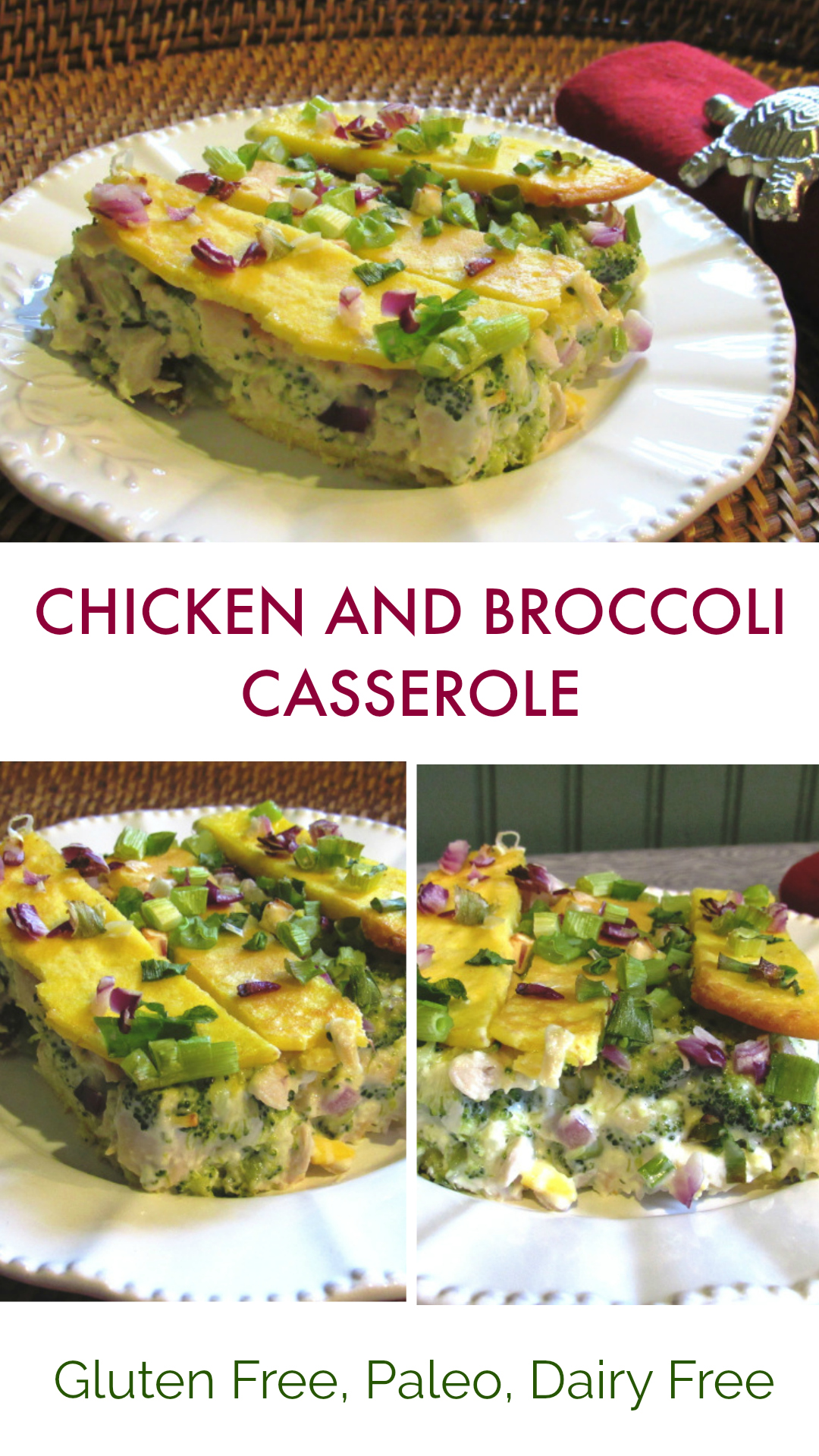 chicken and broccoli casserole. this casserole is a creamy, grain free, hot casseerole you can assemble in advance and bake later.