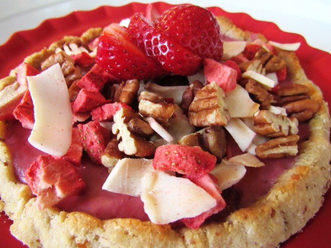 Strawberry Pecan Granola Tart with Coconut Pecan Crust