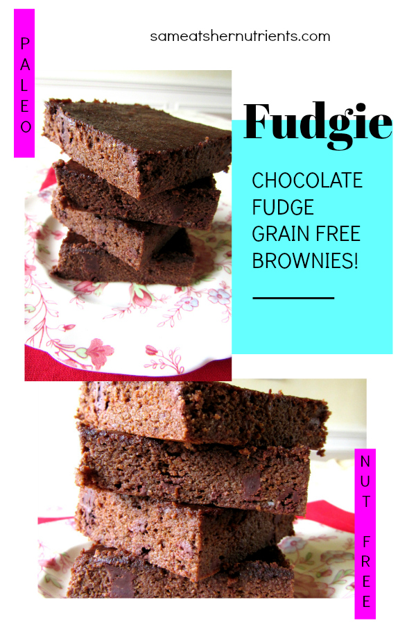 These Chocolate Fudge Grain Free Brownies are Fudgie Perfection! Gluten Free, Nut Free, Dairy Free!