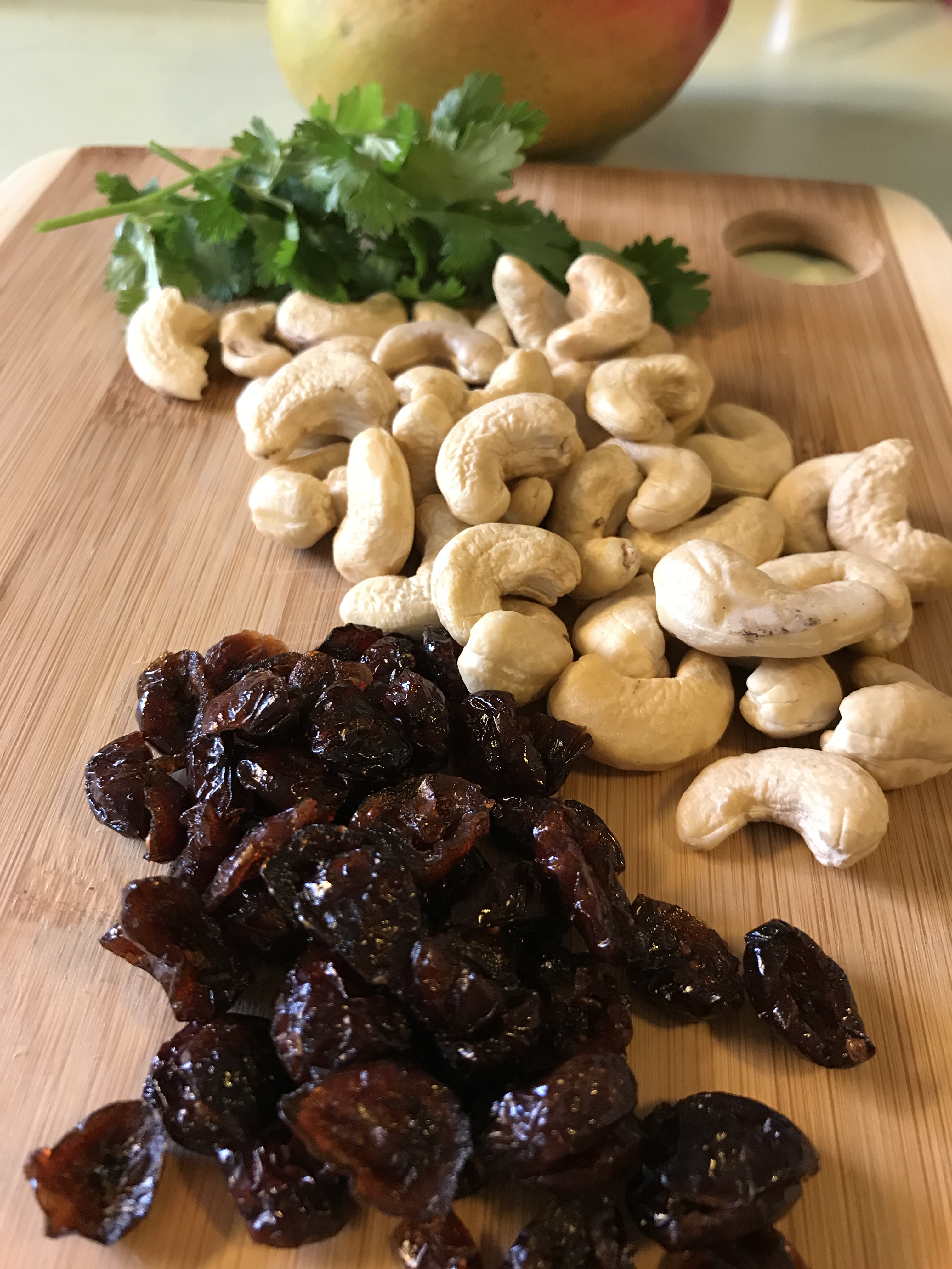 Mango Cashew Chicken Salad Prep