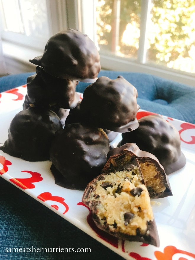 Chocolate Chip Cookie Dough Balls Perfect for Valentines Day