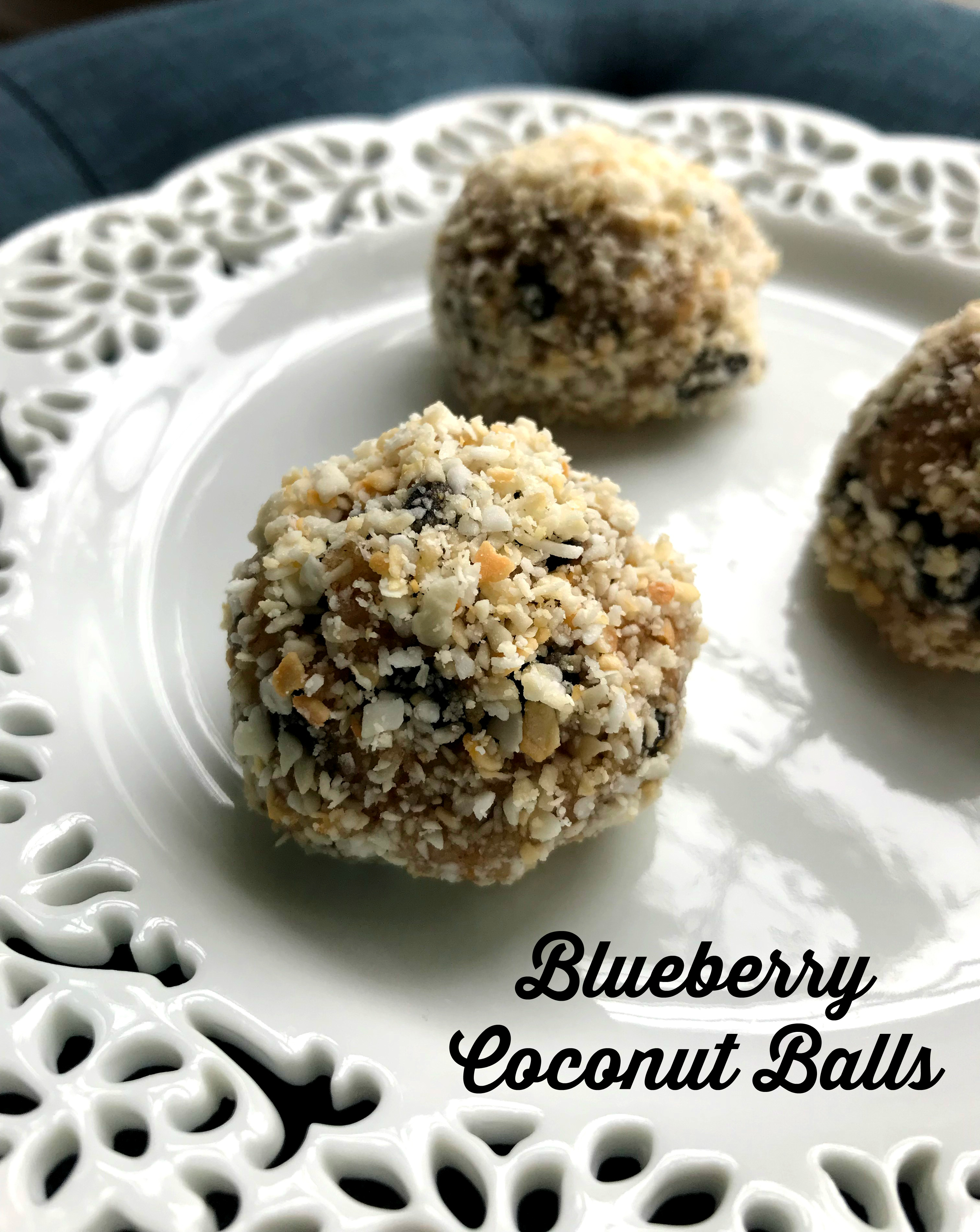 Dried Blueberry Coconut Balls - Paleo