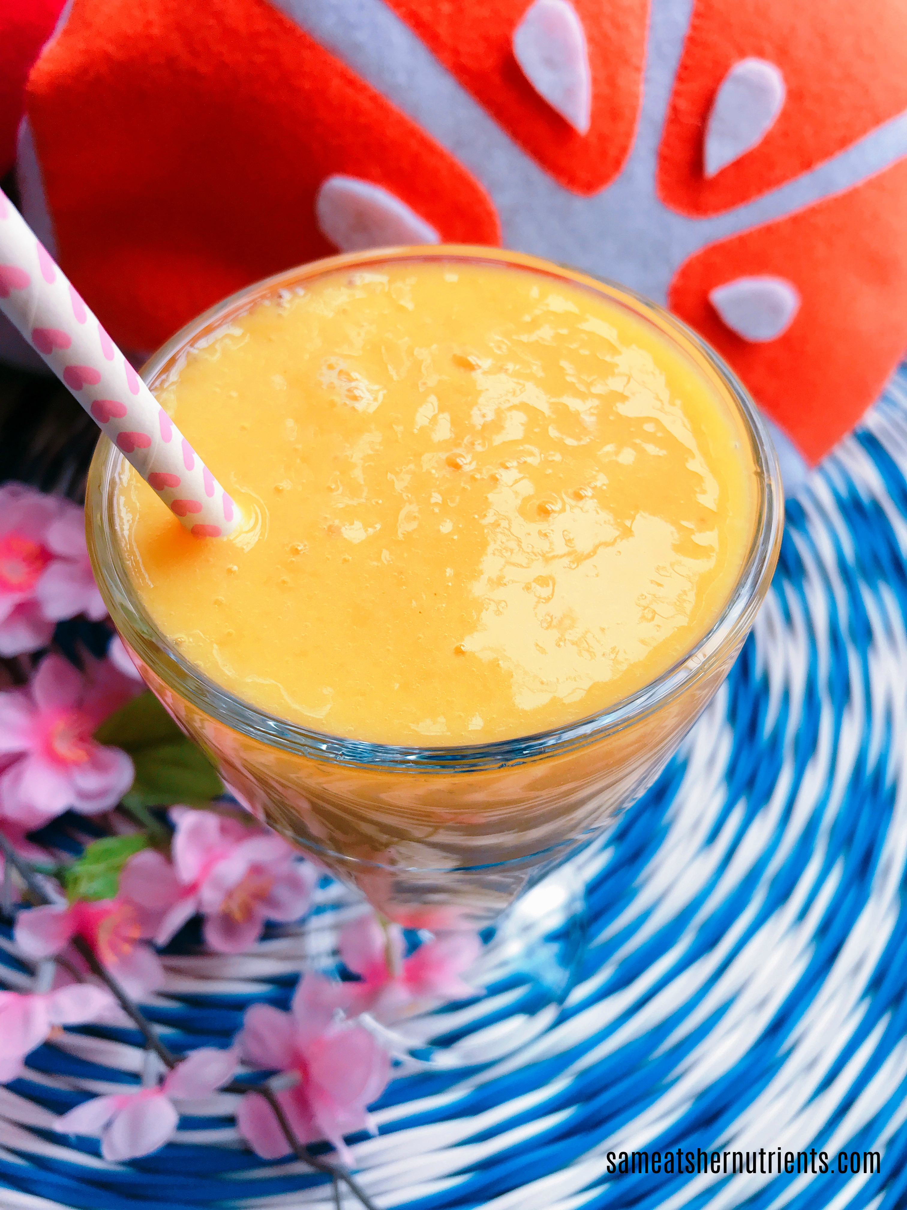 Mango Orange Refresher with Ginger and Banana and Sparkling Water