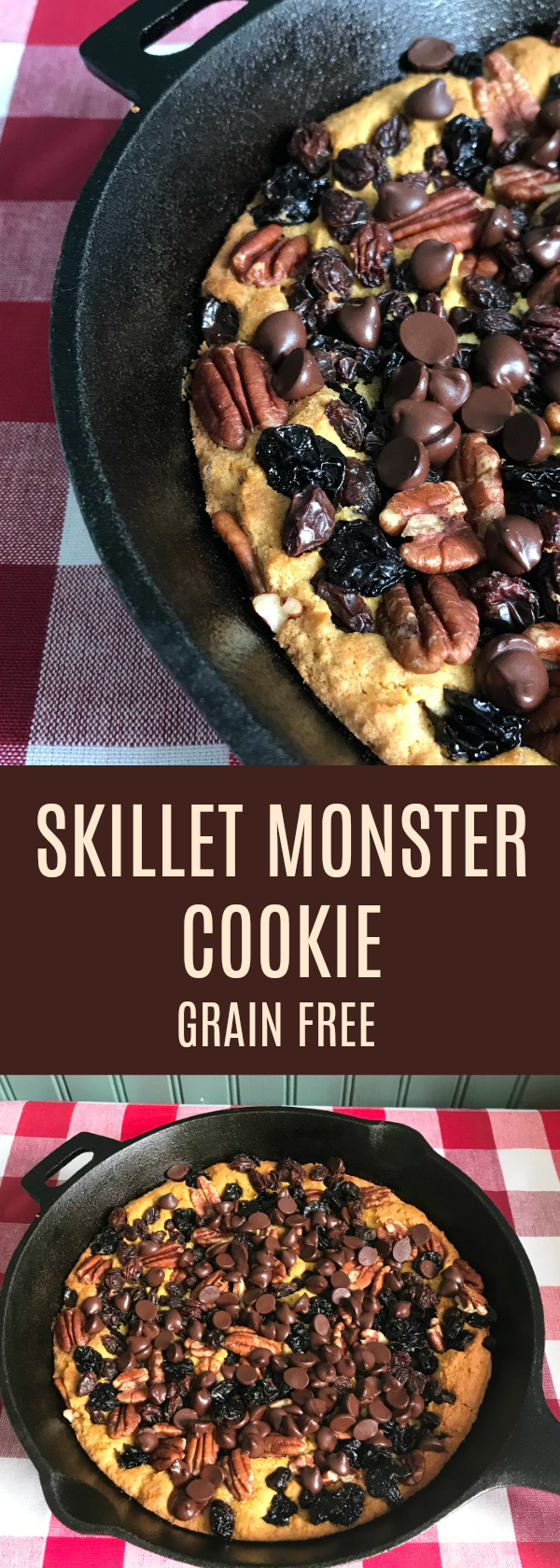 Crowd Pleasing Giant Cookie in a Skillet! Grain Free, Paleo with a Dairy Free Option!