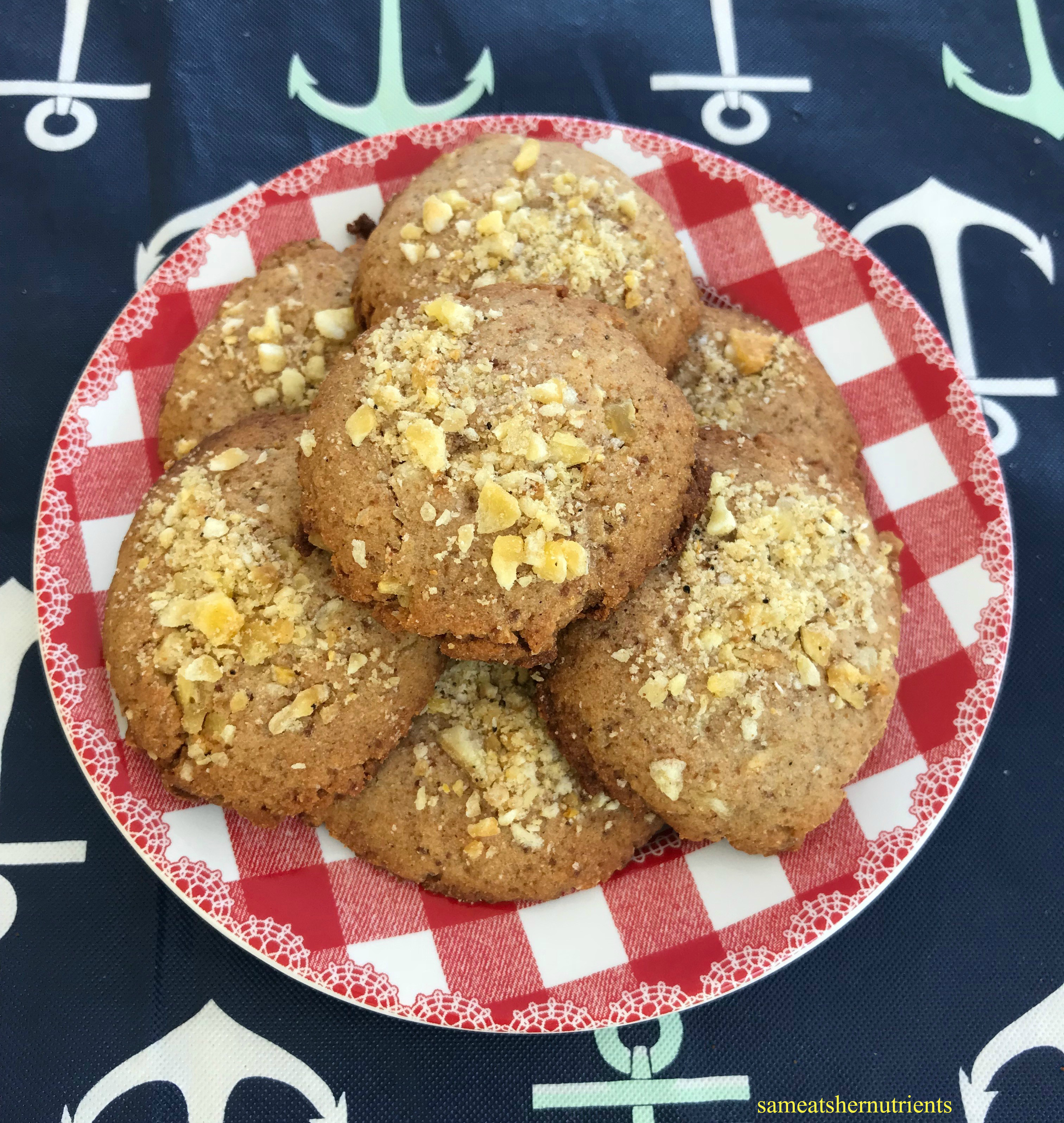 plate of banana crunch cookies - AIP Paleo