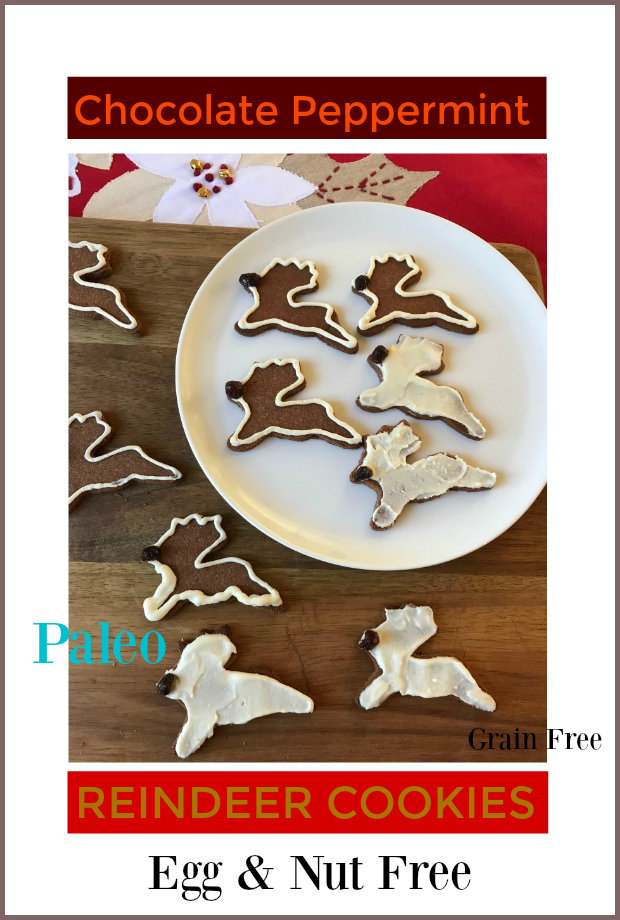 Chocolate Peppermint Reindeer Cookies - Delicious cookie that works as a cutout or dropped cookie thumbprint!