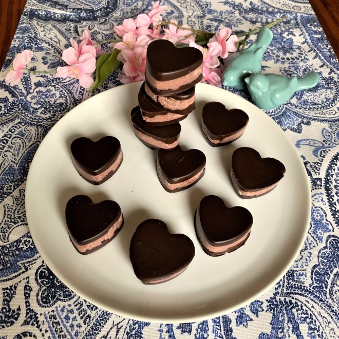 chocolate cherry valentine hearts